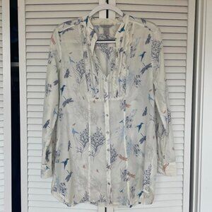 Silk and Cotton Blouse with Ruffles